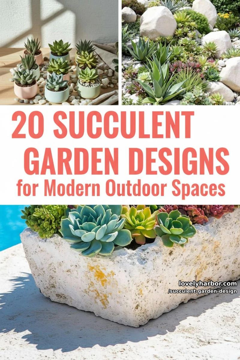 20 Succulent Garden Designs for Modern Outdoor Spaces 55 succulent garden design - Collage 54