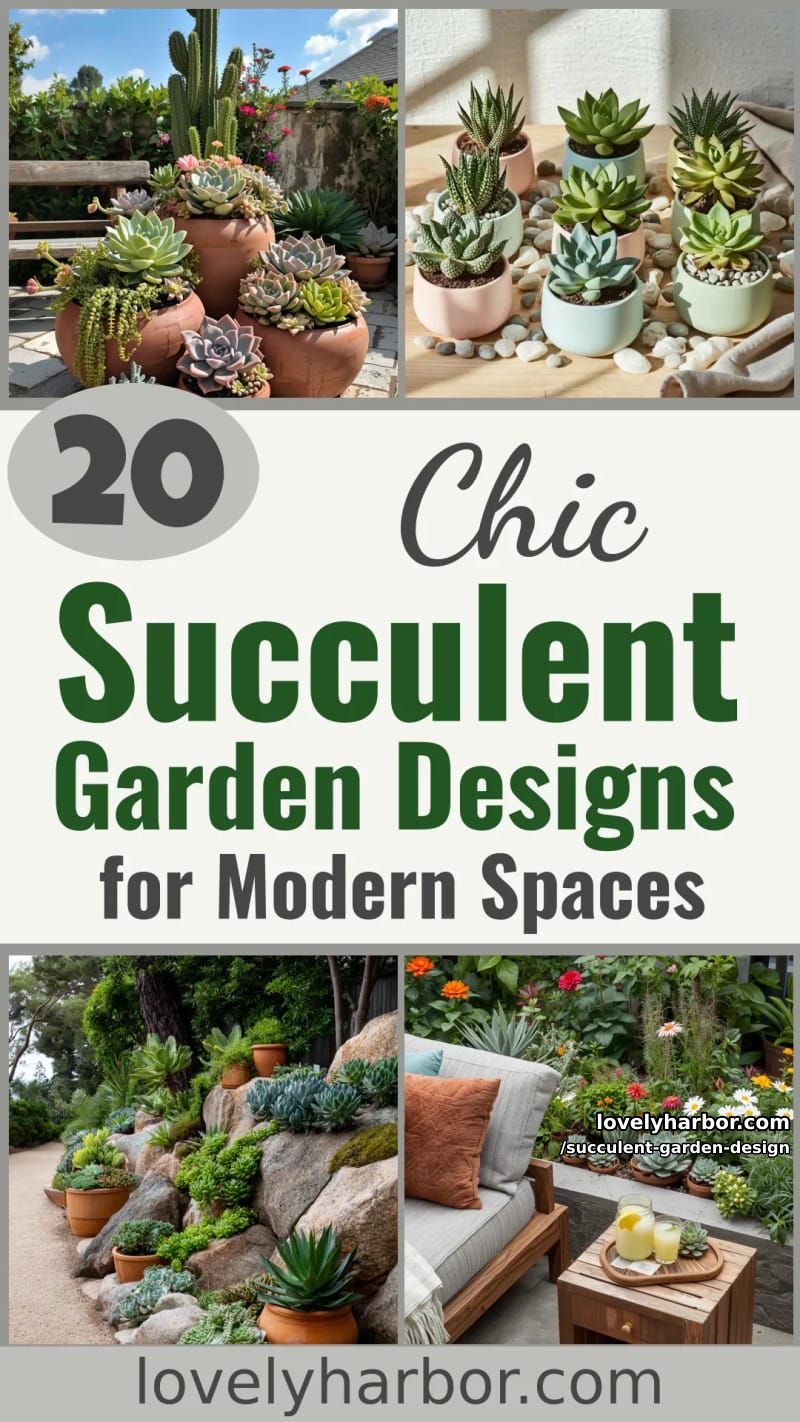 20 Succulent Garden Designs for Modern Outdoor Spaces 60 succulent garden design - Collage 59