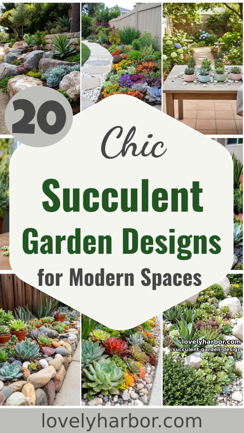 20 Succulent Garden Designs for Modern Outdoor Spaces 62 succulent garden design - Collage 61