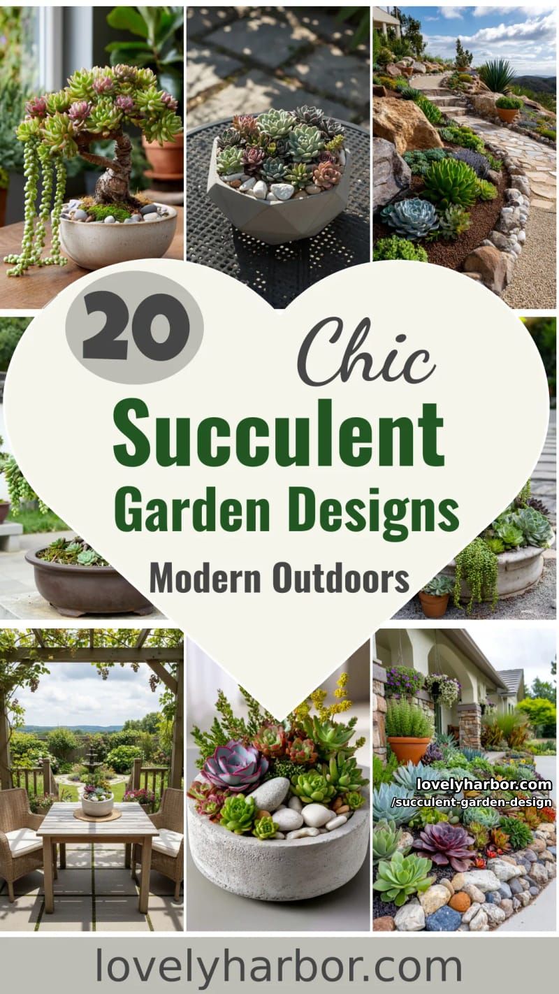 20 Succulent Garden Designs for Modern Outdoor Spaces 65 succulent garden design - Collage 64