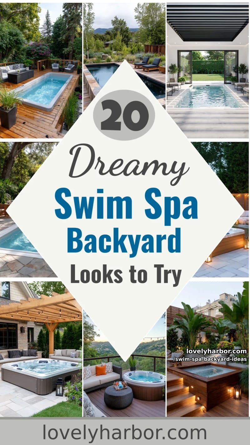 20 Dreamy Swim Spa Backyard Looks to Try This Summer 57 swim spa backyard ideas - Collage 56
