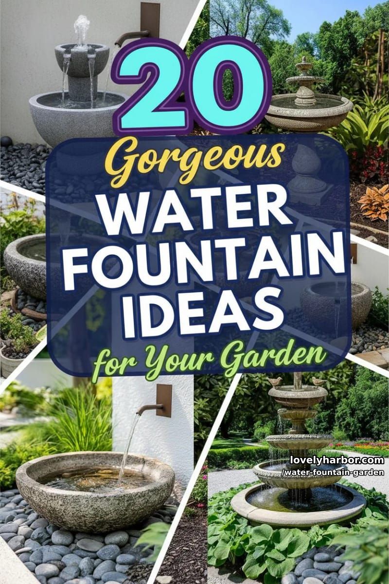 20 Gorgeous Water Fountain Ideas for Your Garden 54 water fountain garden - Collage 53