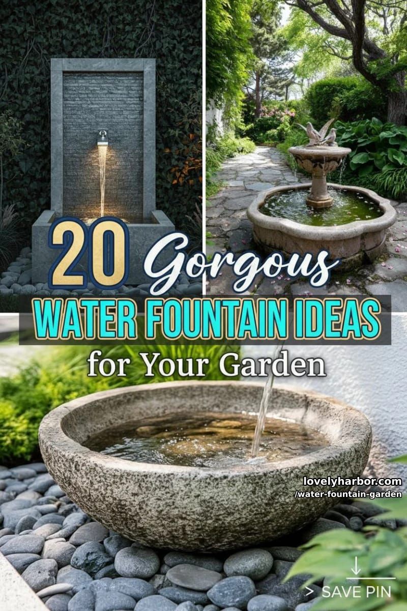 20 Gorgeous Water Fountain Ideas for Your Garden 55 water fountain garden - Collage 54