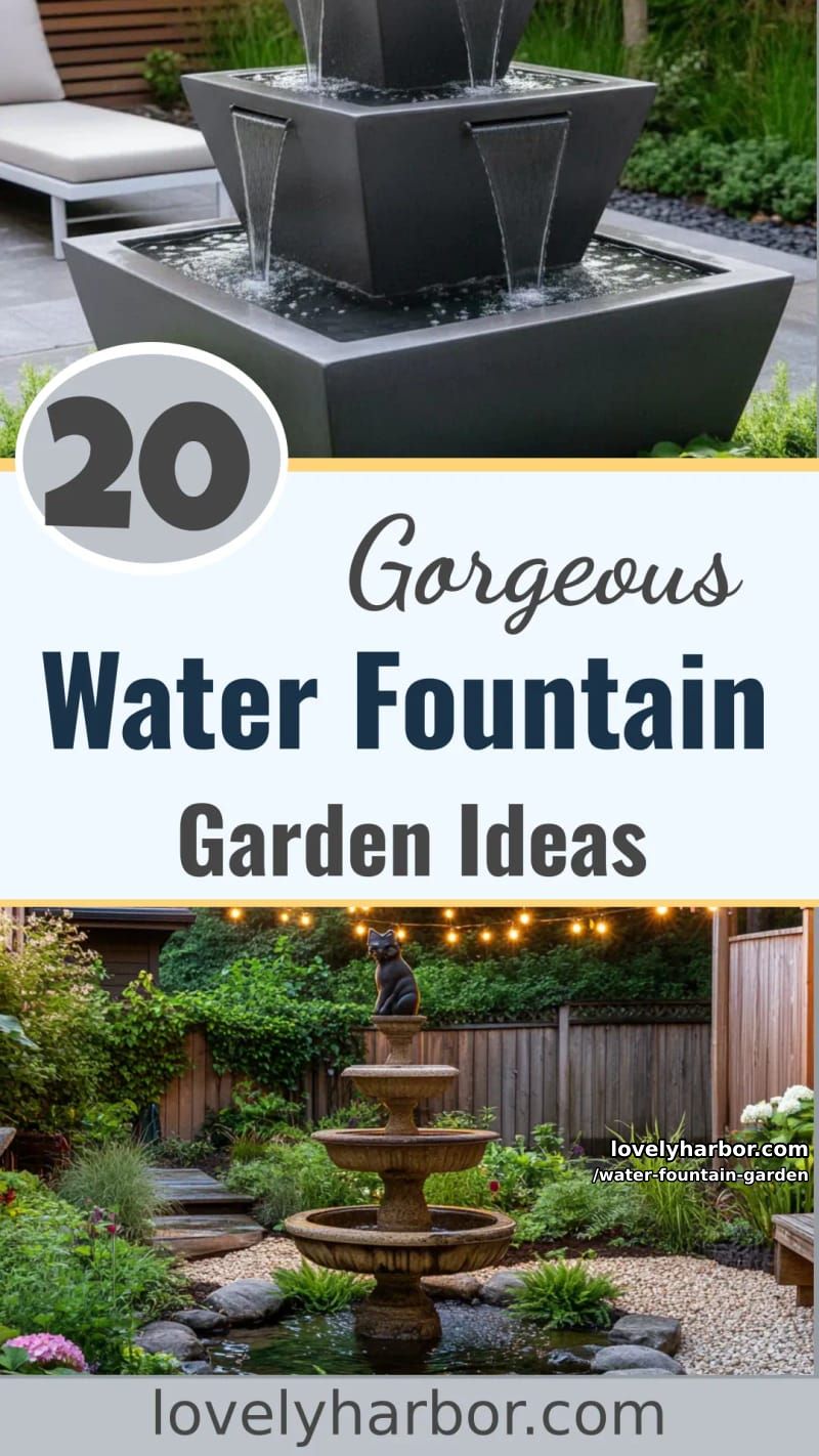 20 Gorgeous Water Fountain Ideas for Your Garden 58 water fountain garden - Collage 57