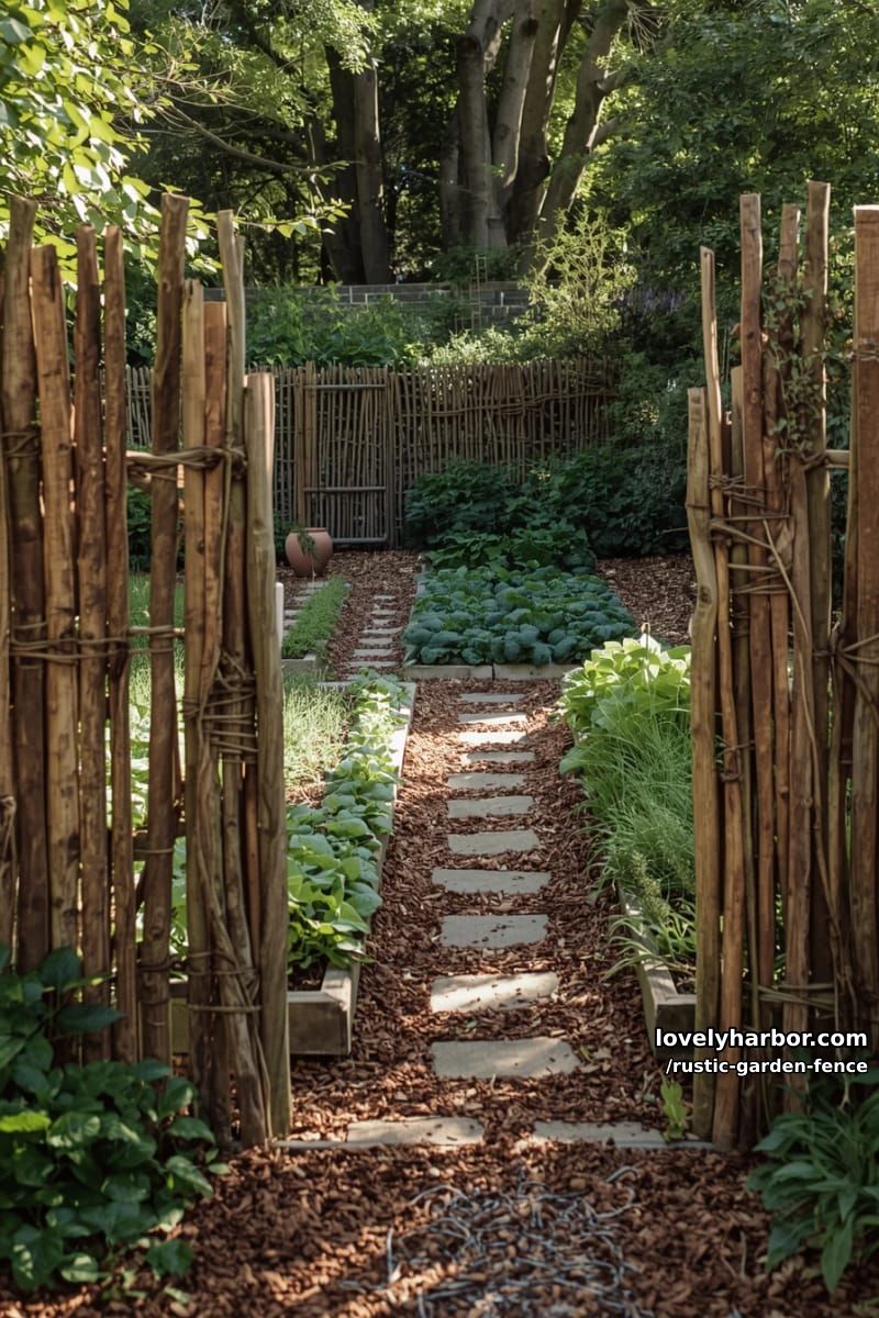 wattle fence around a vegetable and herb garden 1
