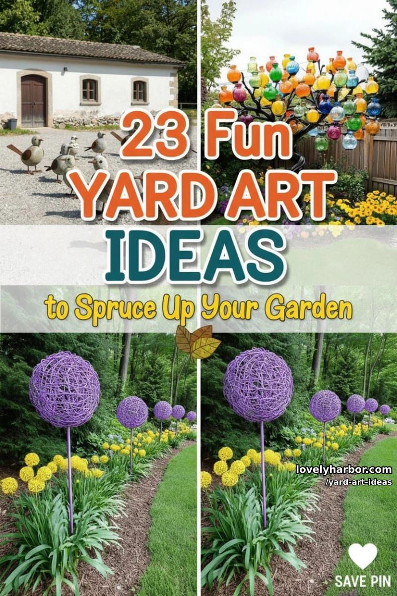 23 Fun Yard Art Ideas to Spruce Up Your Garden 57 yard art ideas - Collage 56