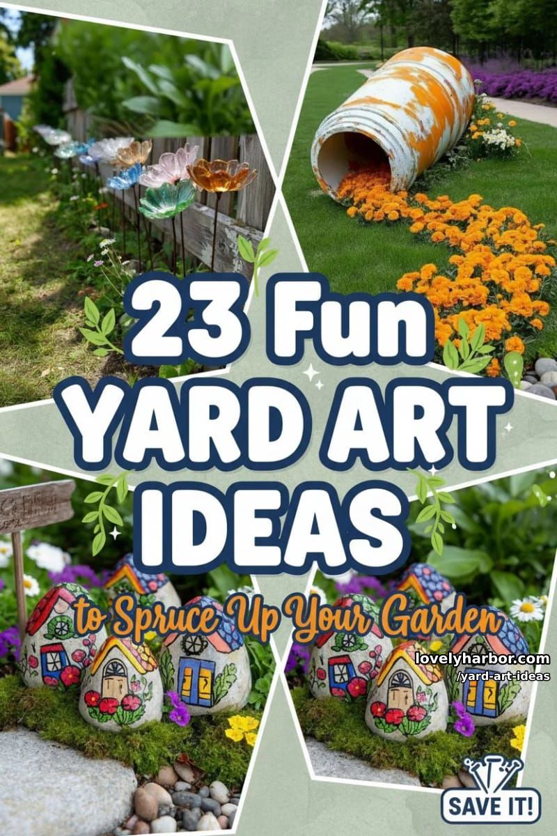 23 Fun Yard Art Ideas to Spruce Up Your Garden 58 yard art ideas - Collage 57
