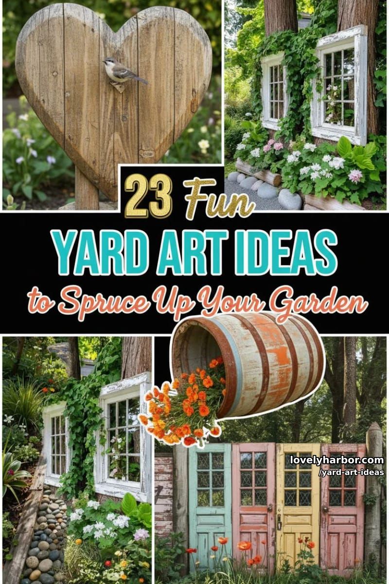 23 Fun Yard Art Ideas to Spruce Up Your Garden 59 yard art ideas - Collage 58