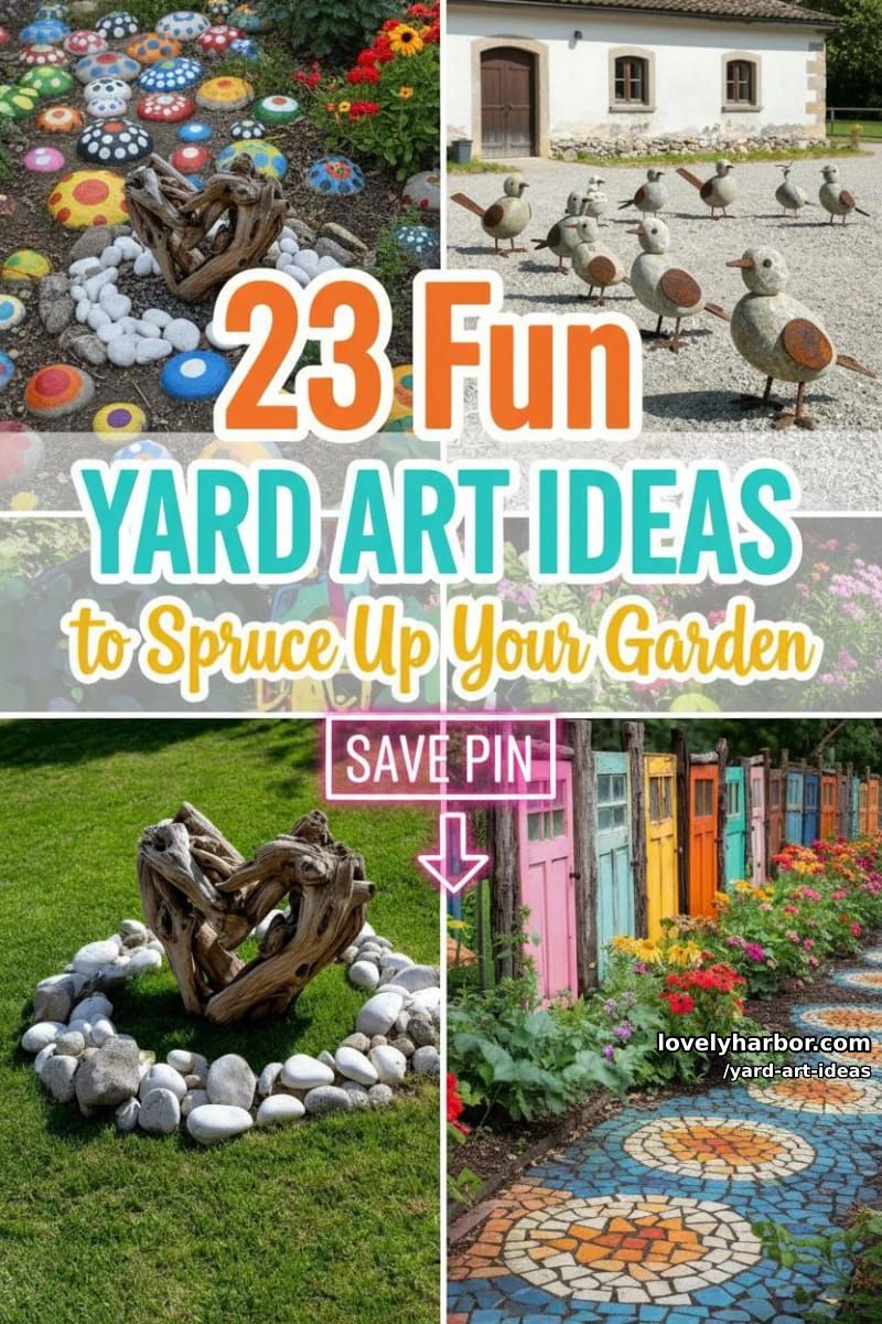 23 Fun Yard Art Ideas to Spruce Up Your Garden 61 yard art ideas - Collage 60