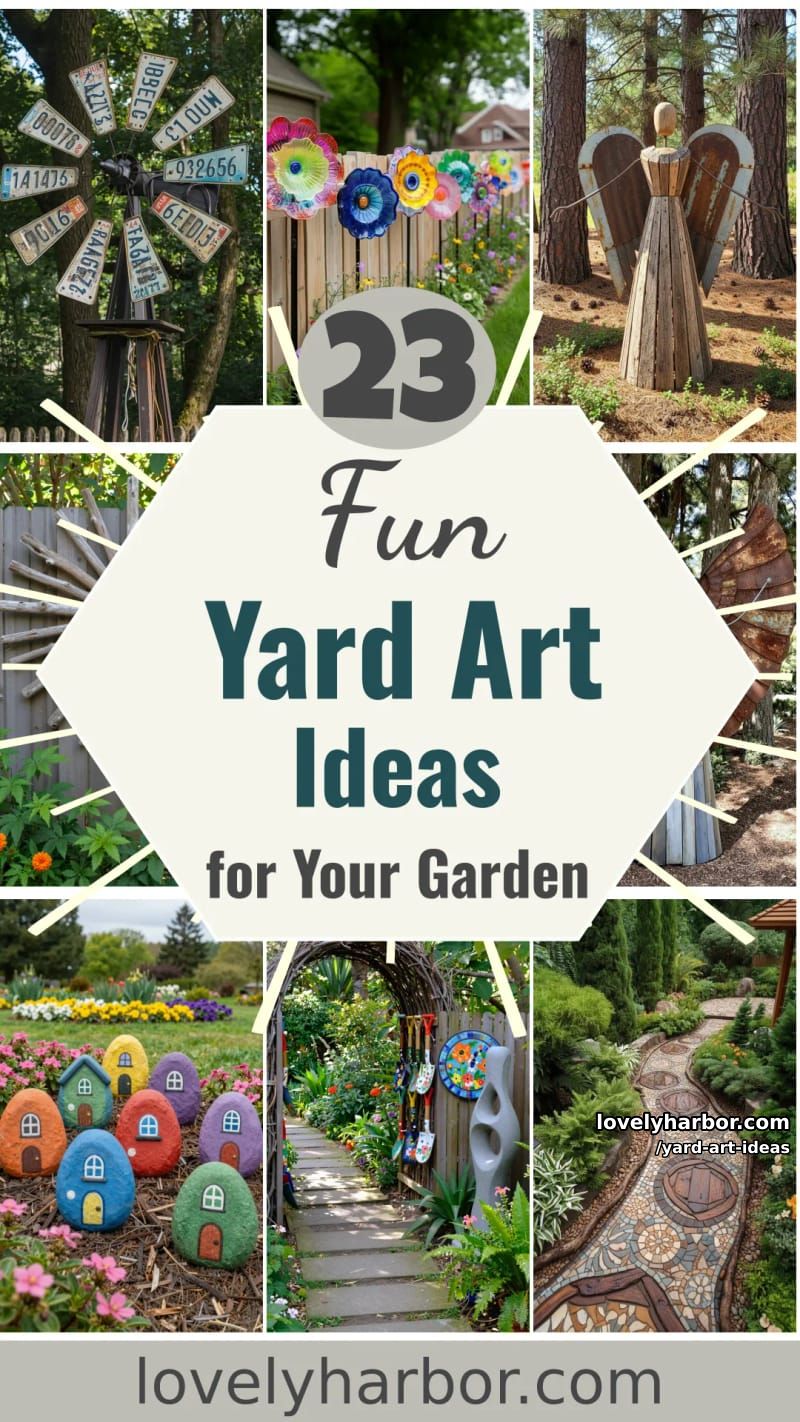 23 Fun Yard Art Ideas to Spruce Up Your Garden 62 yard art ideas - Collage 61