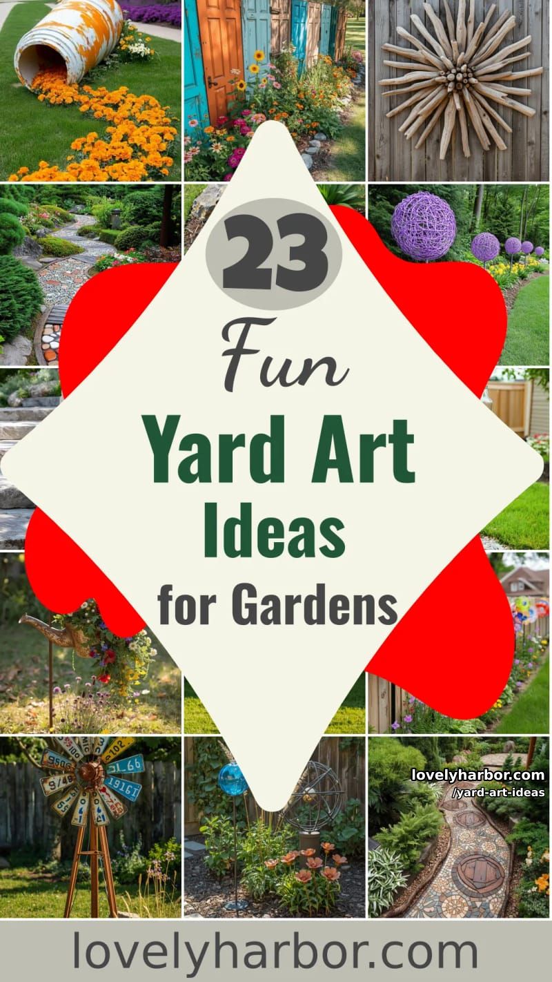 23 Fun Yard Art Ideas to Spruce Up Your Garden 63 yard art ideas - Collage 62