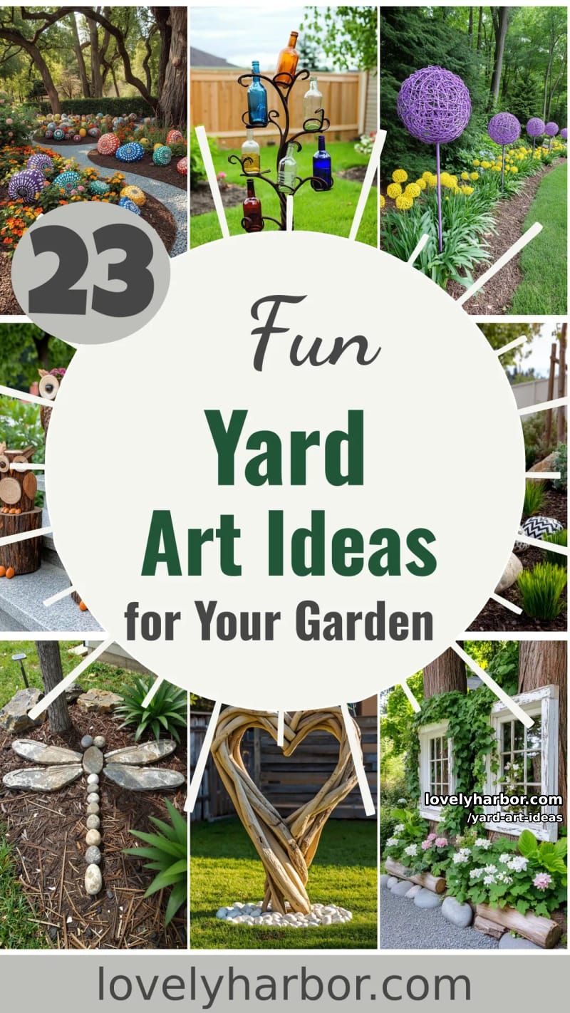 23 Fun Yard Art Ideas to Spruce Up Your Garden 67 yard art ideas - Collage 66