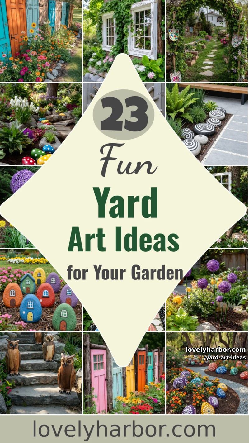 23 Fun Yard Art Ideas to Spruce Up Your Garden 69 yard art ideas - Collage 68