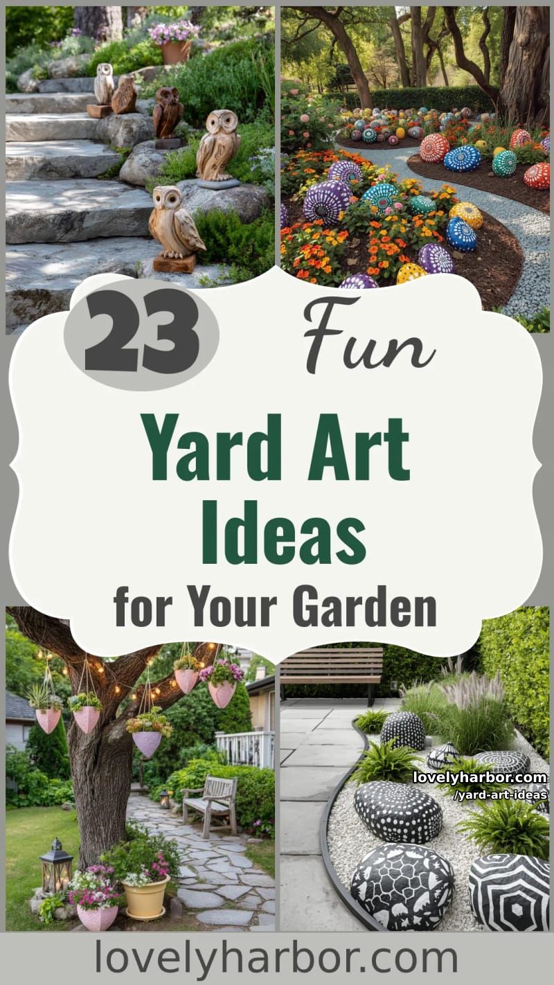 23 Fun Yard Art Ideas to Spruce Up Your Garden 73 yard art ideas - Collage 72
