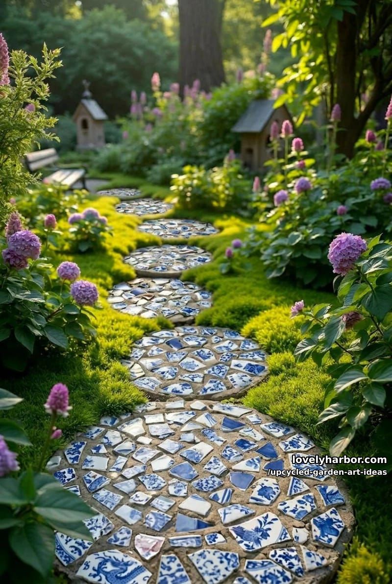 broken china stepping stones 1