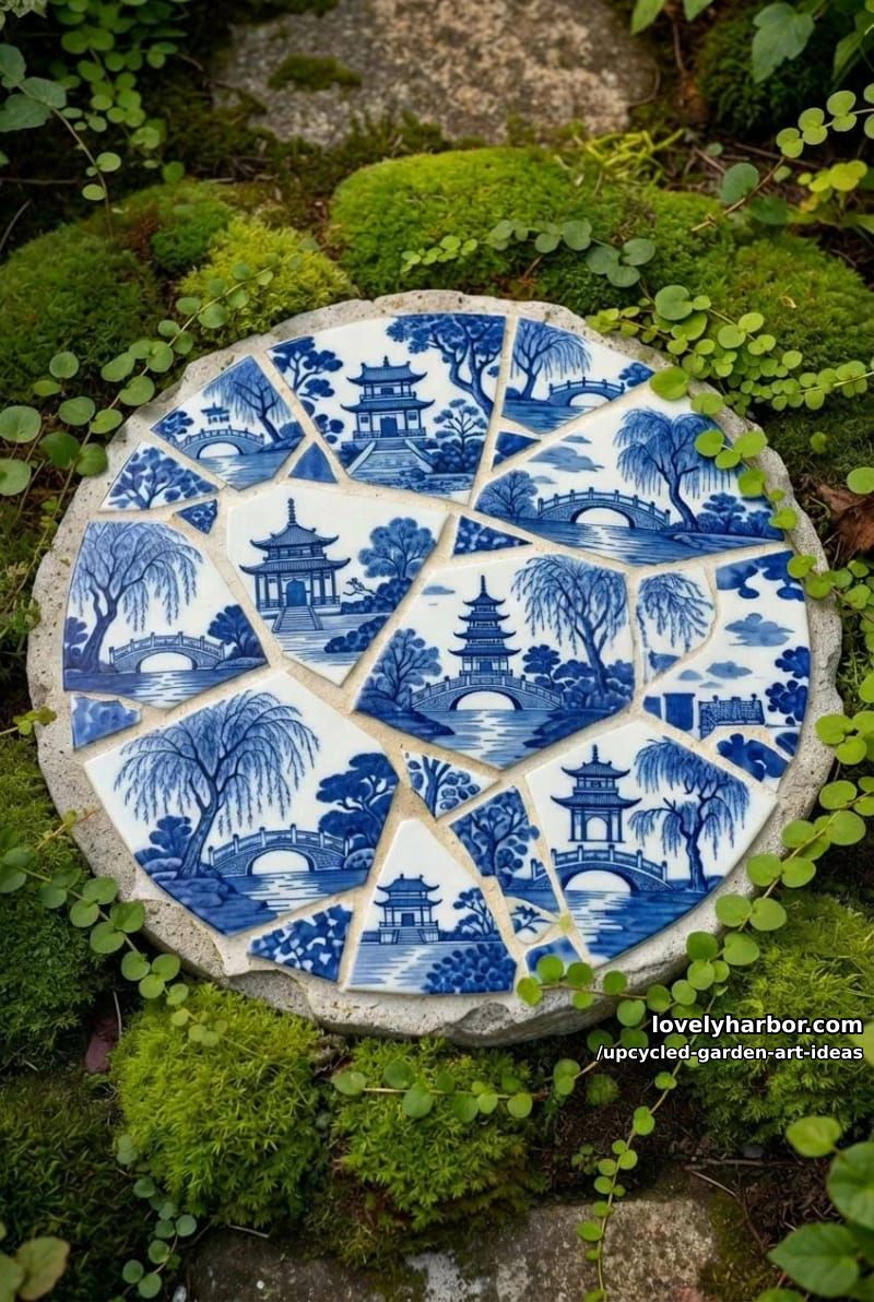 broken china stepping stones 1
