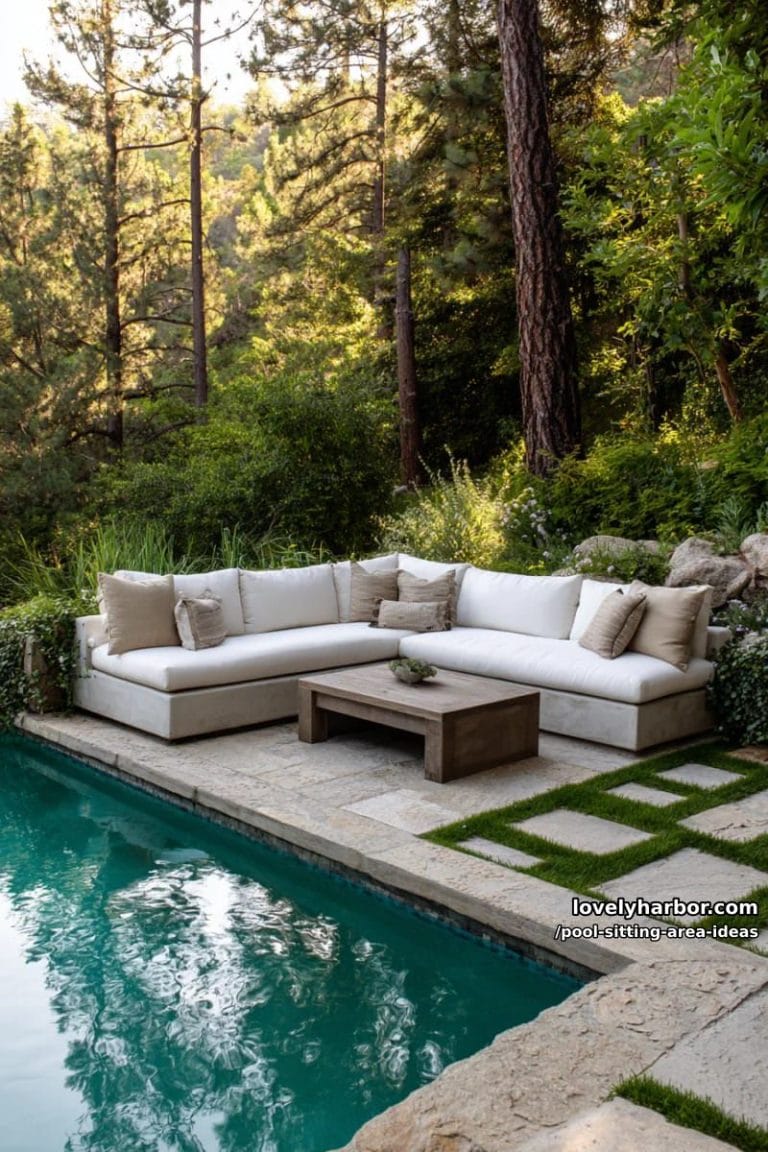 20 Elegant Poolside Sitting Areas For Modern Outdoor Living - Lovely Harbor