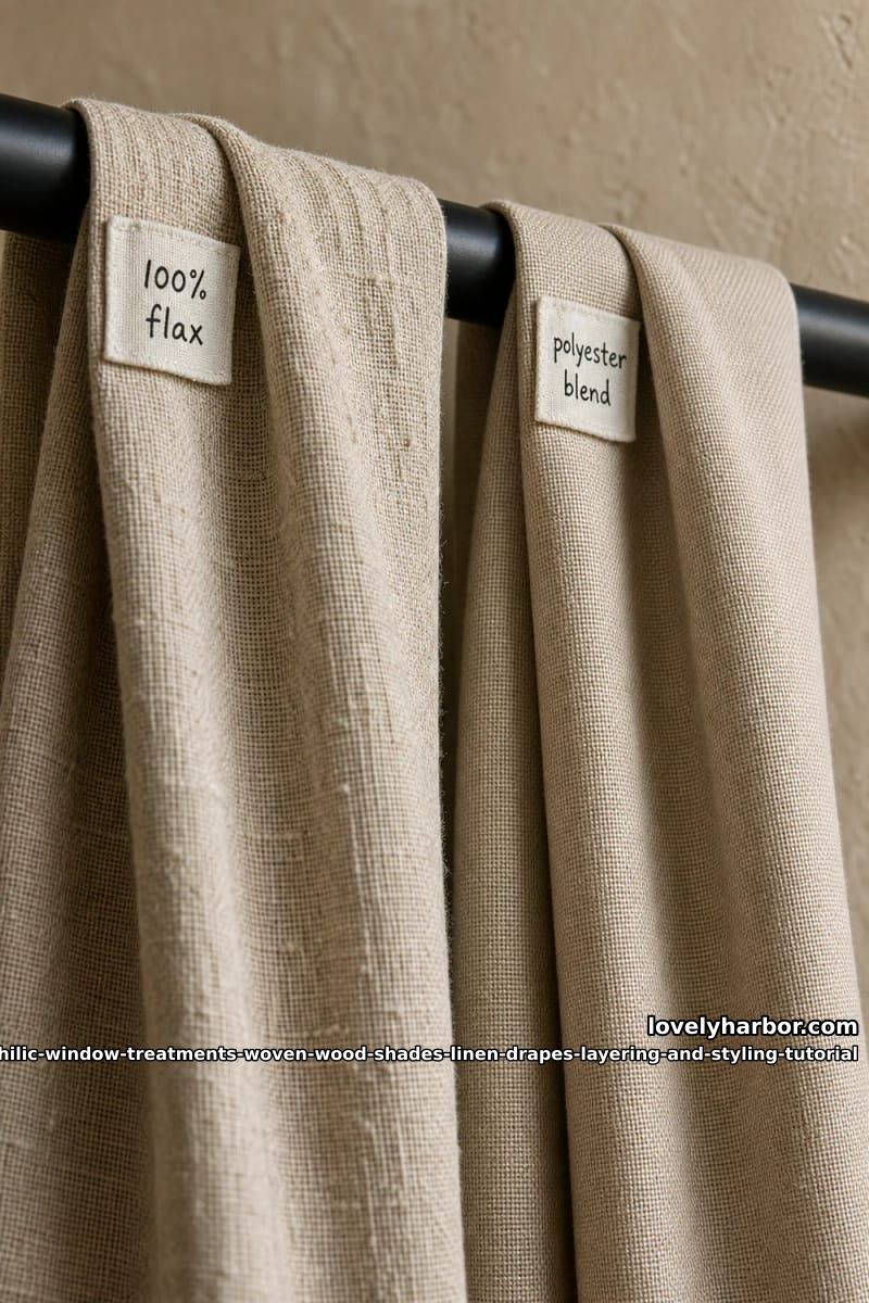 Biophilic Window Layering Tutorial for Woven Wood Shades and Linen Drapes 6 choosing the linen: weight, fiber, header 1