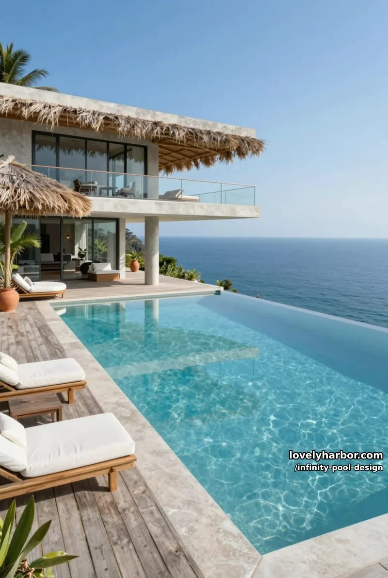 19 Charming Infinity Pool Designs You'll Love 16 cliffside villa with geometric infinity pool and panoramic ocean view. 1