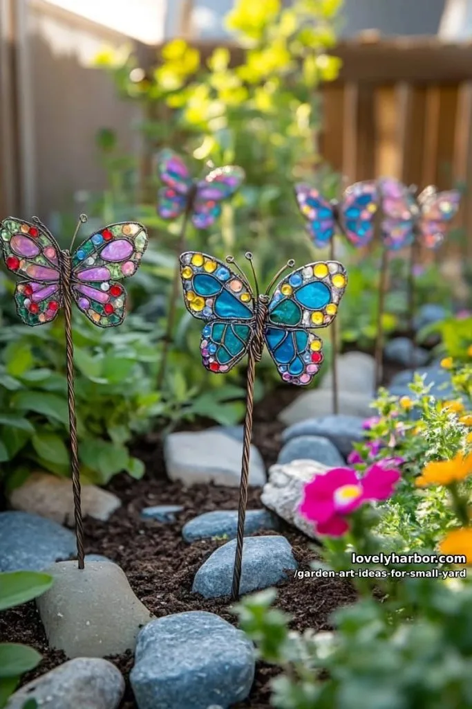 Garden 9 diy butterfly garden stakes adorned with beads and wire 23