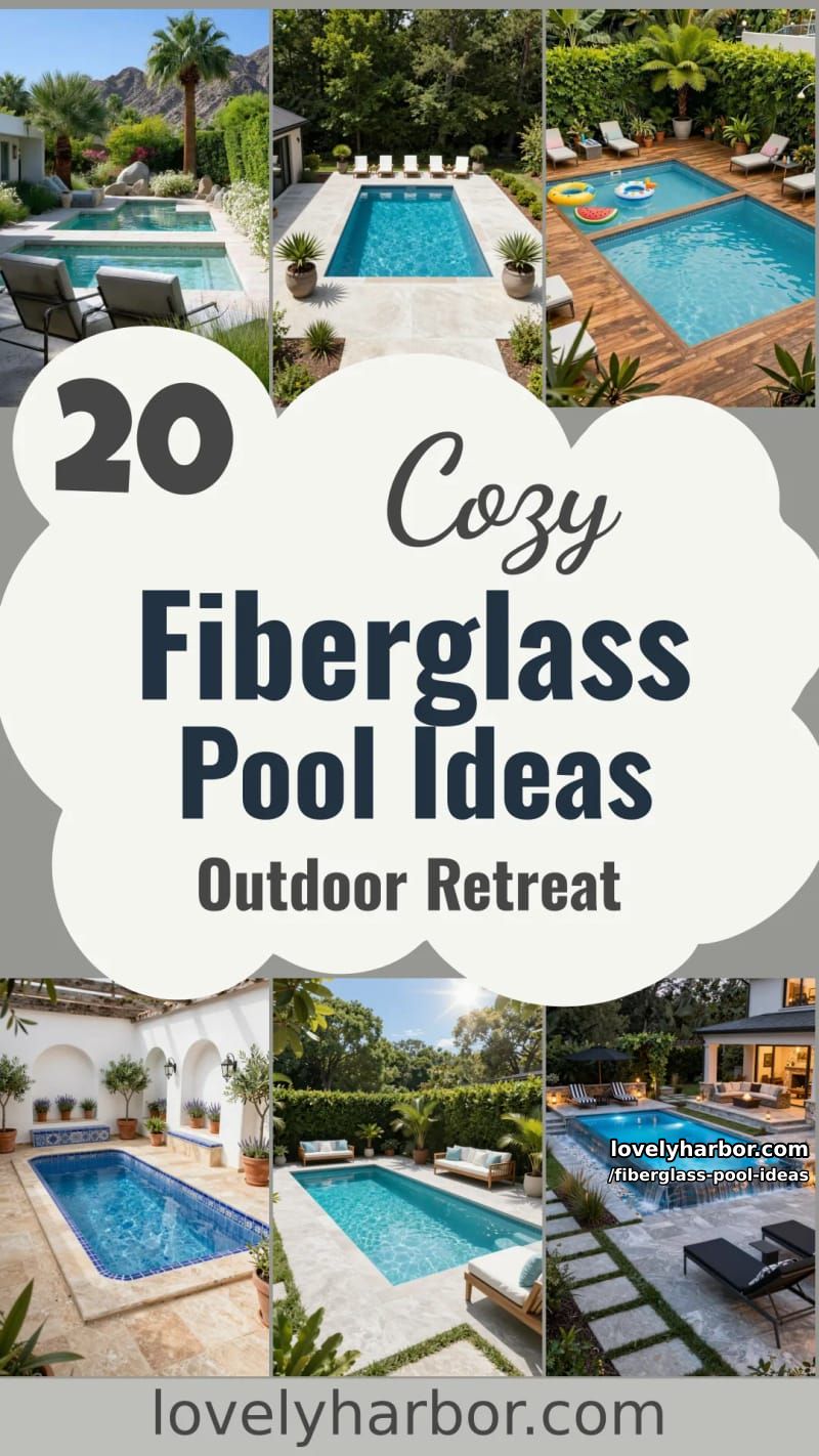 20 Fiberglass Pool Ideas for a Cozy Outdoor Retreat 24 fiberglass pool ideas - Collage 23