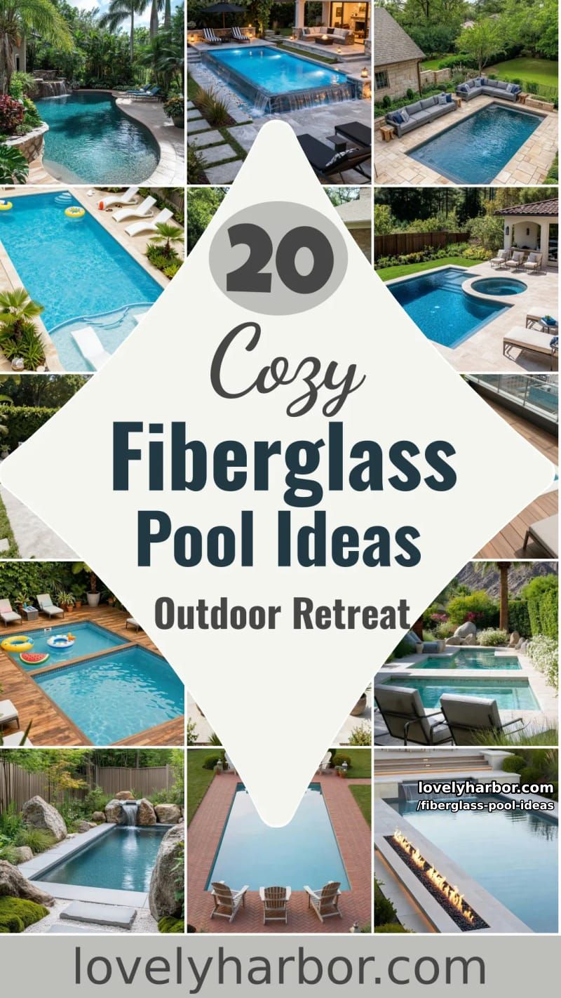 20 Fiberglass Pool Ideas for a Cozy Outdoor Retreat 26 fiberglass pool ideas - Collage 25