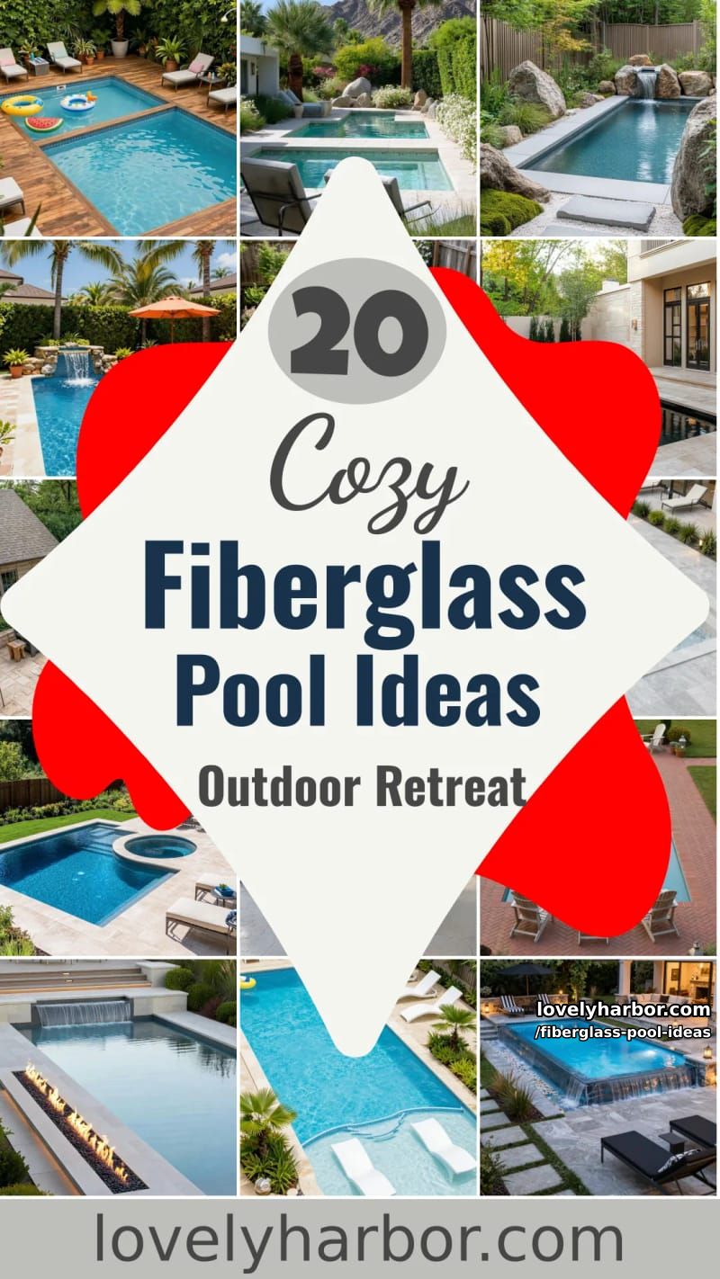 20 Fiberglass Pool Ideas for a Cozy Outdoor Retreat 29 fiberglass pool ideas - Collage 28