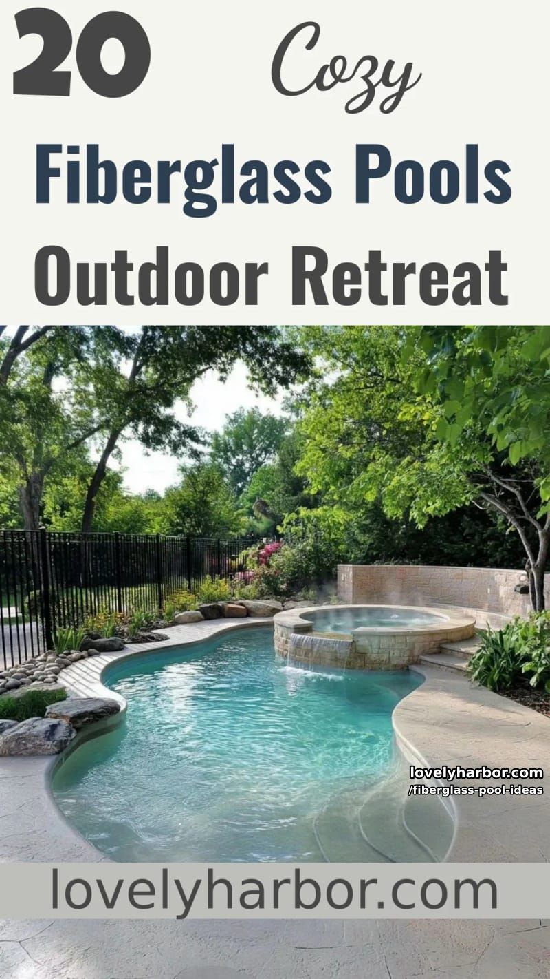 20 Fiberglass Pool Ideas for a Cozy Outdoor Retreat 33 fiberglass pool ideas - Collage 32