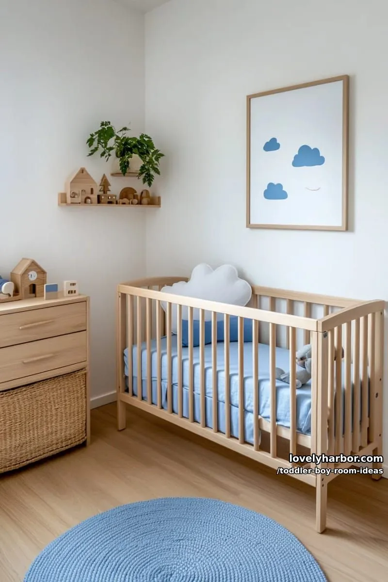 15 Playful Toddler Boy Room Design Ideas for Your Next Makeover 13 minimalist scandinavian style with natural wood furniture and soft blue accents. 1