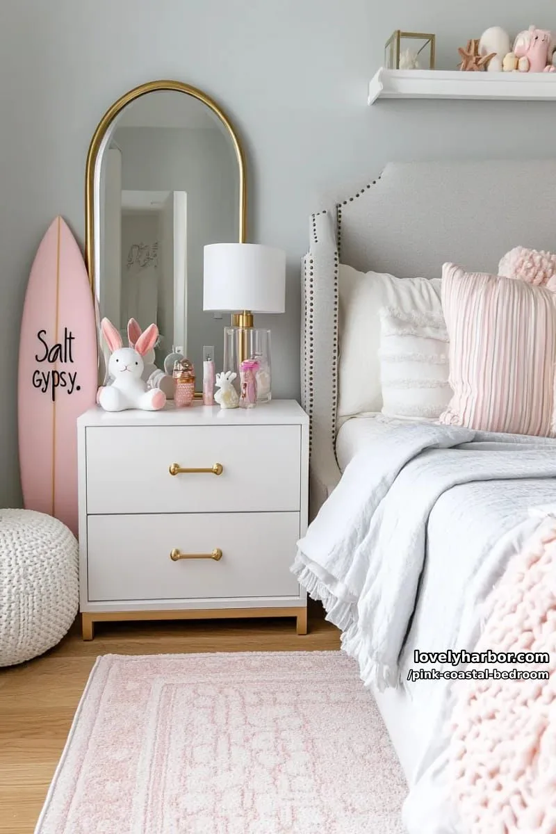 20 Dreamy Pink Coastal Bedroom Ideas to Try This Season 7 modern pastel bedroom with plush bedding and whimsical coastal decor. 1