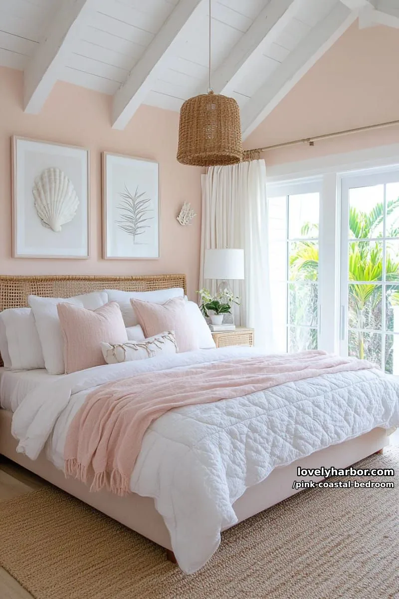 20 Dreamy Pink Coastal Bedroom Ideas to Try This Season 18 pastel and neutral bedroom with playful beachy accents. 1