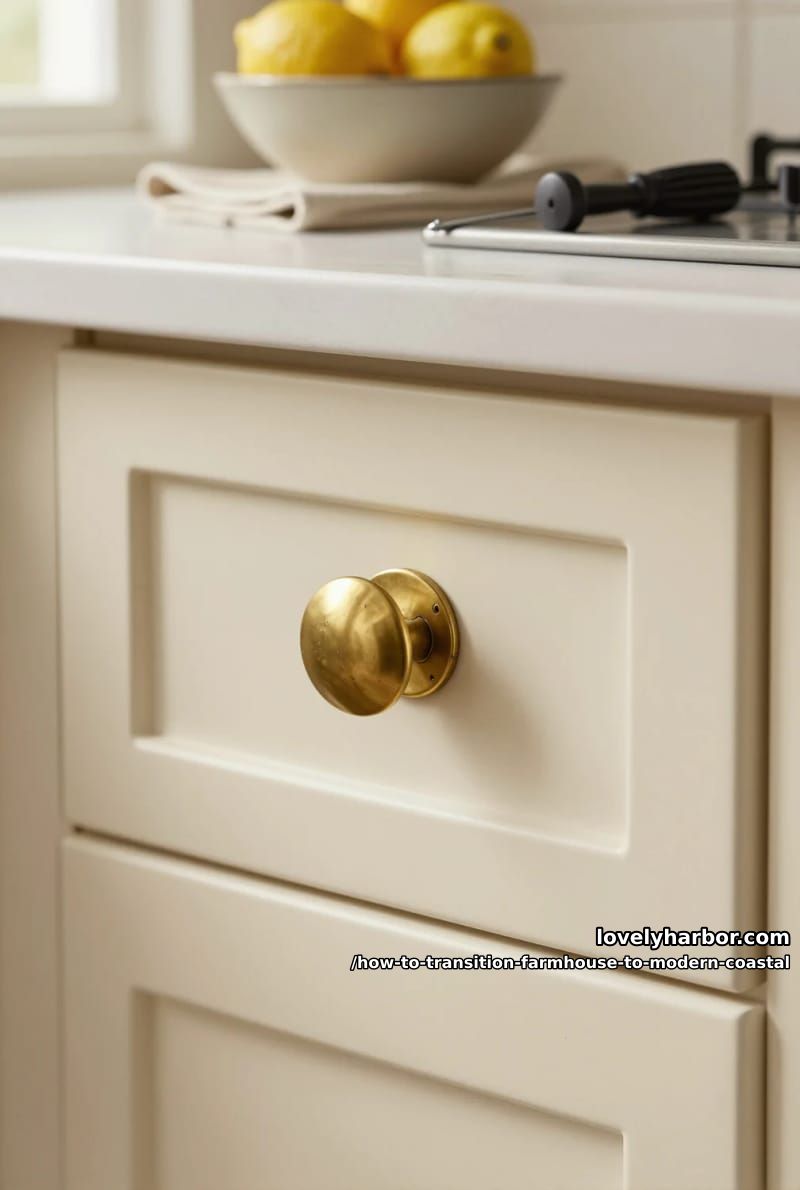 replace every piece of black iron with brass or nickel 1