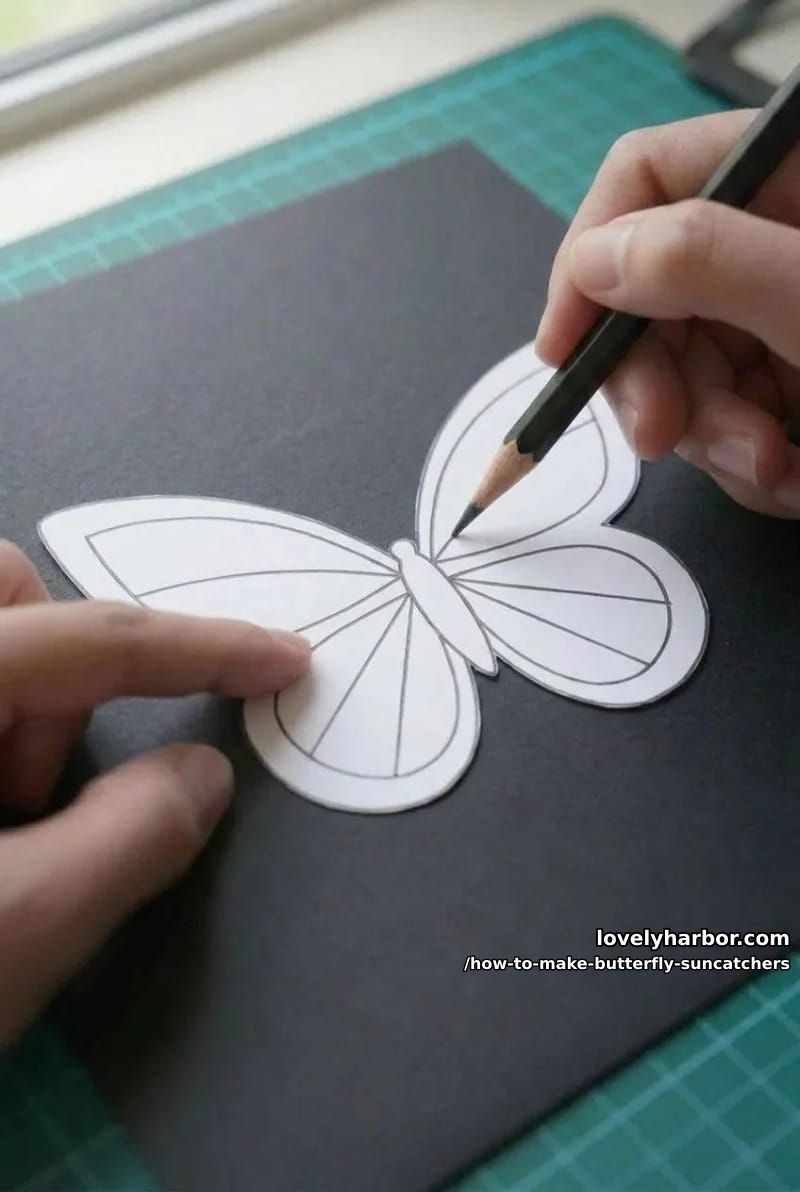 step 1. transfer the pattern onto black cardstock 1