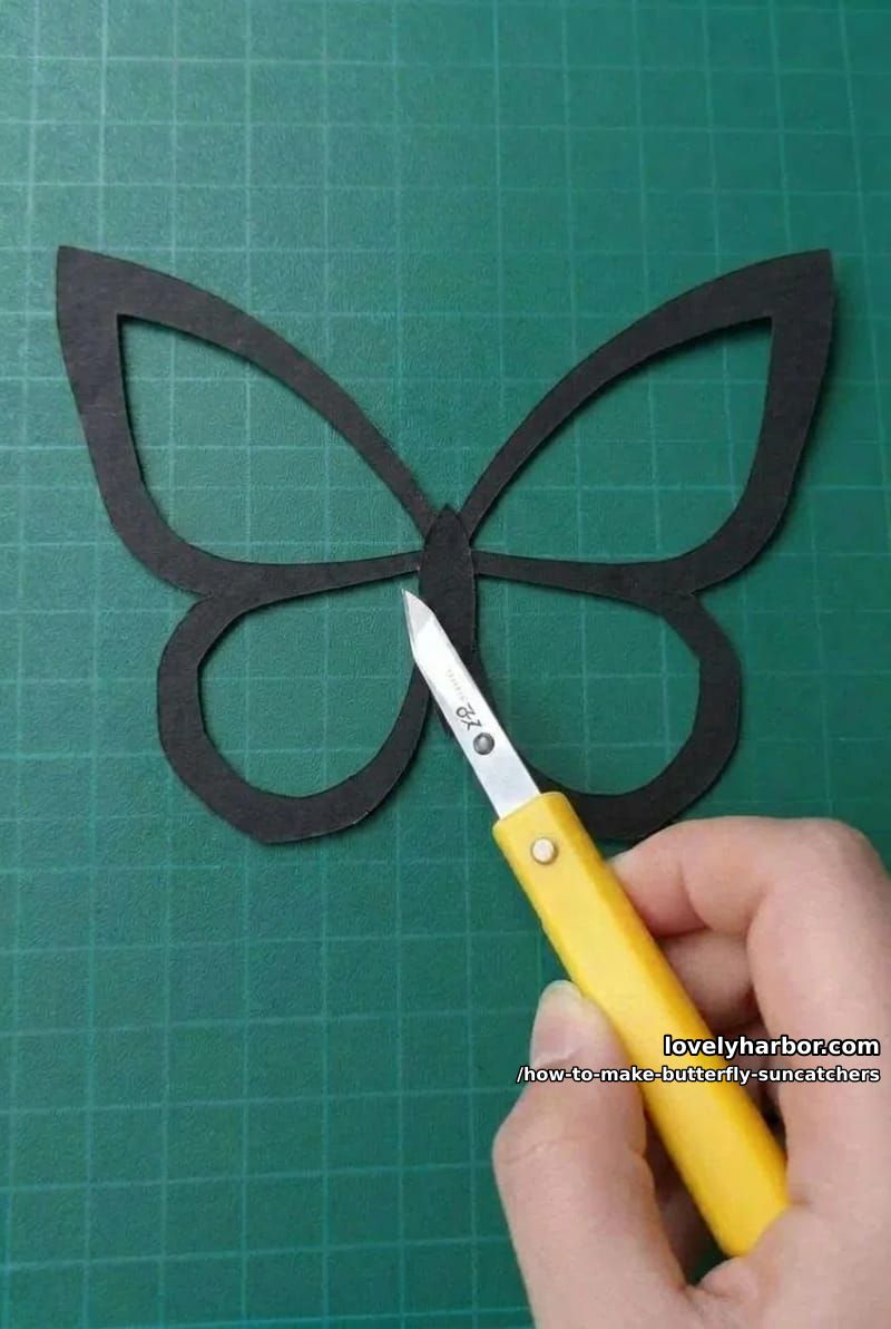 step 2. cut the outline, then the wing openings 1