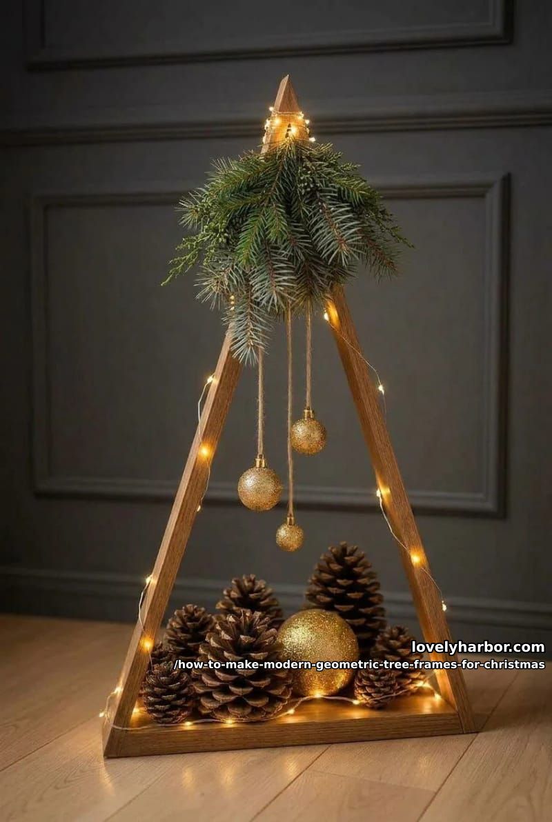 step 6: style with sprigs, pinecones, and baubles 1