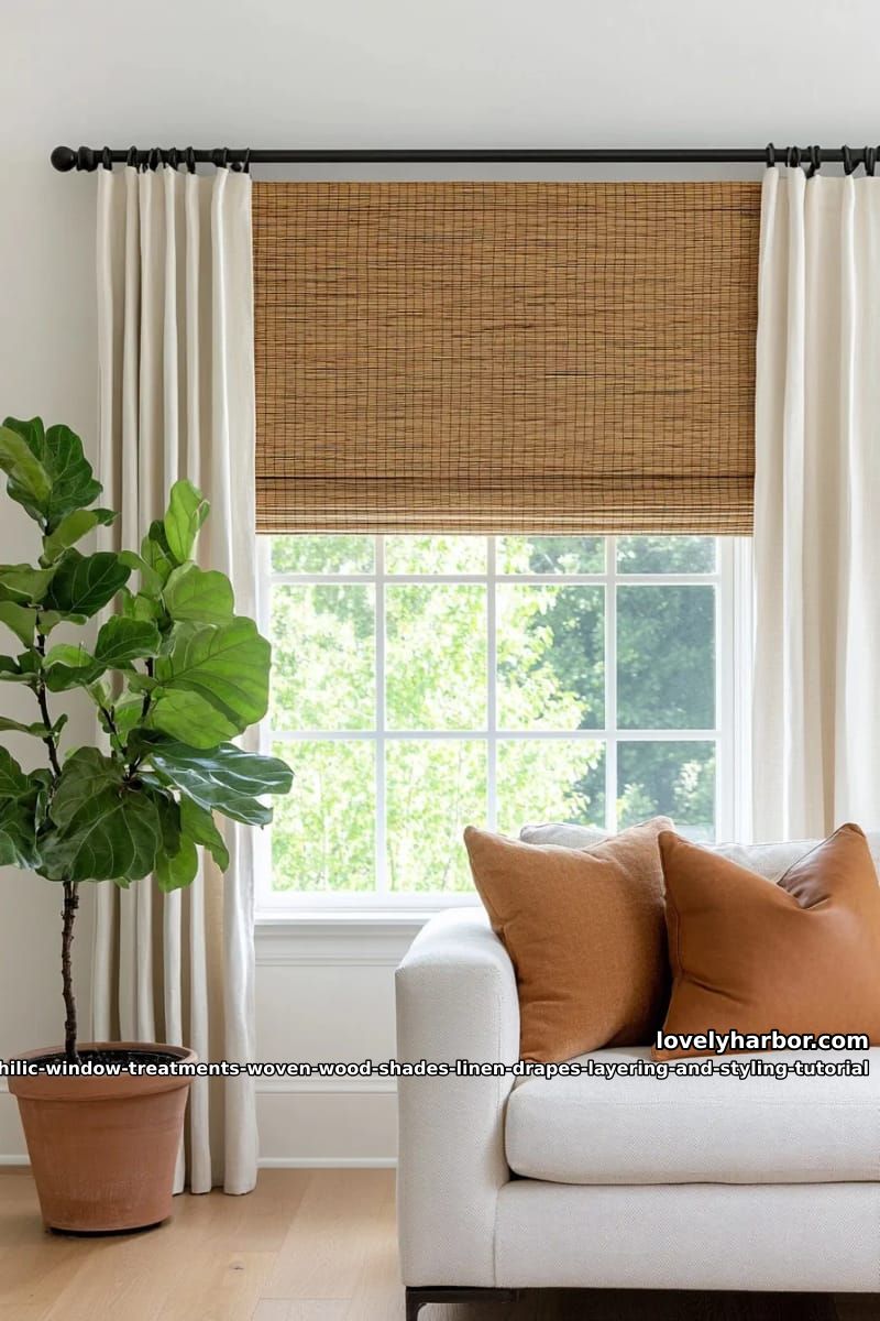 Biophilic Window Layering Tutorial for Woven Wood Shades and Linen Drapes 3 why this pairing earns the biophilic label 1