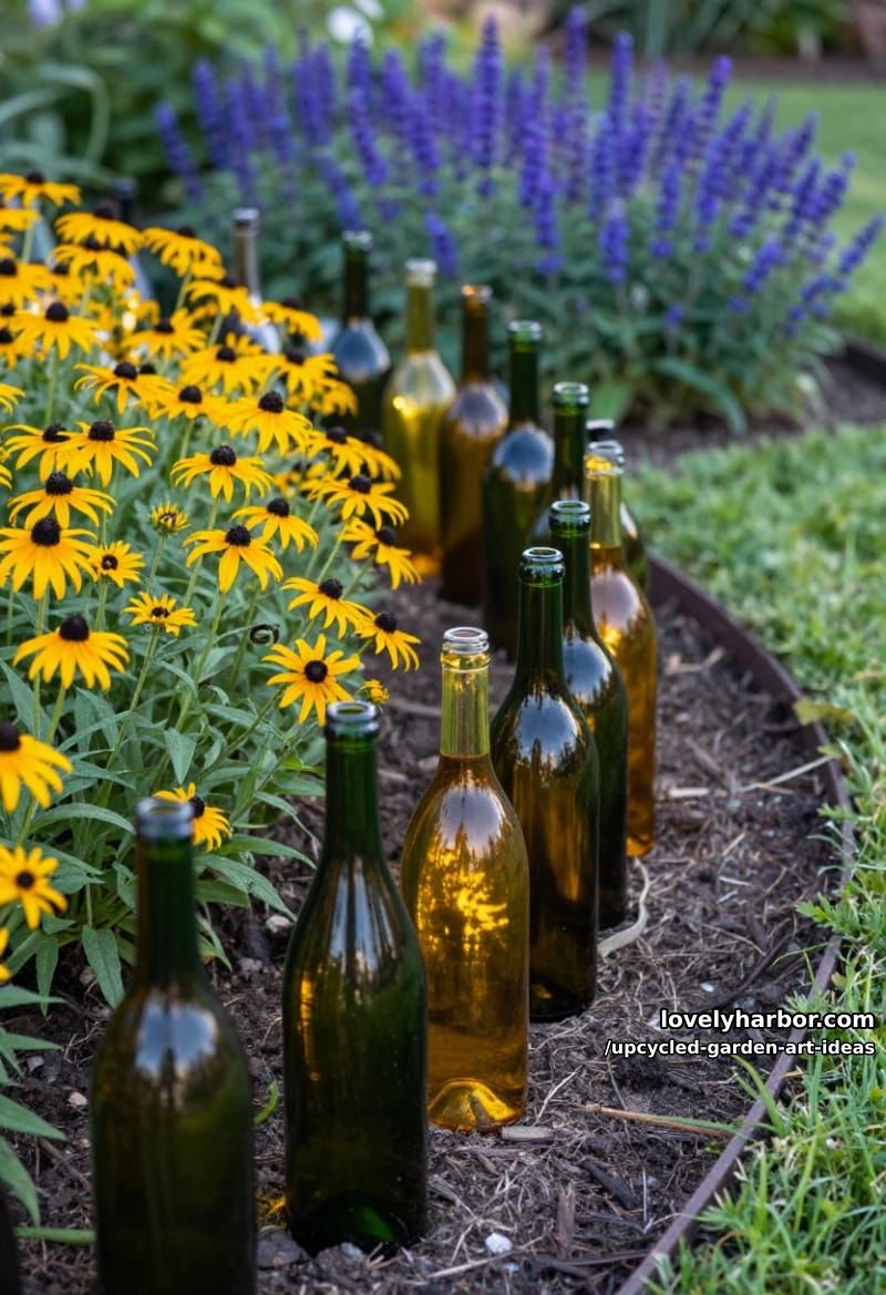 wine bottle garden edging 1