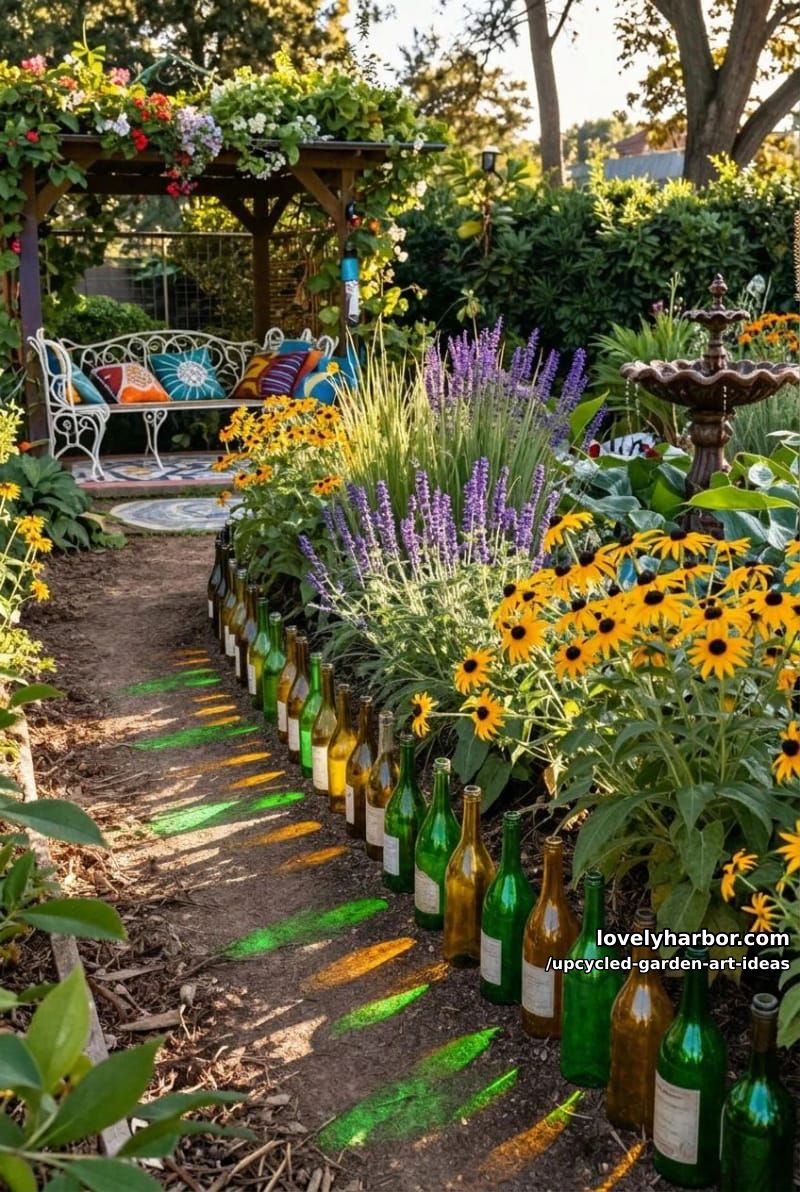 wine bottle garden edging 1