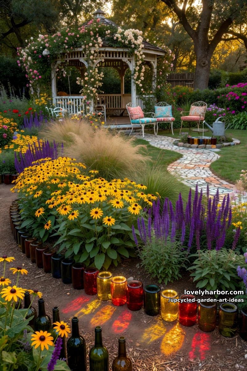 wine bottle garden edging 1