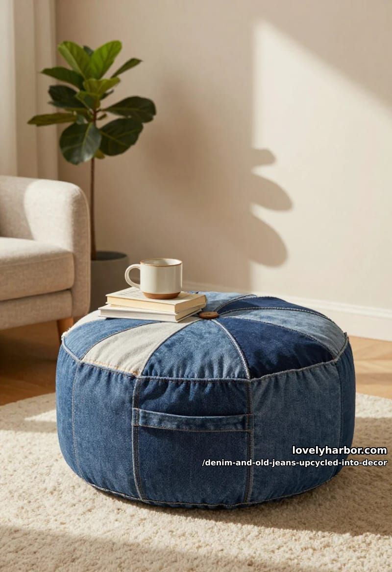 a floor pouf stuffed with its own scraps 1