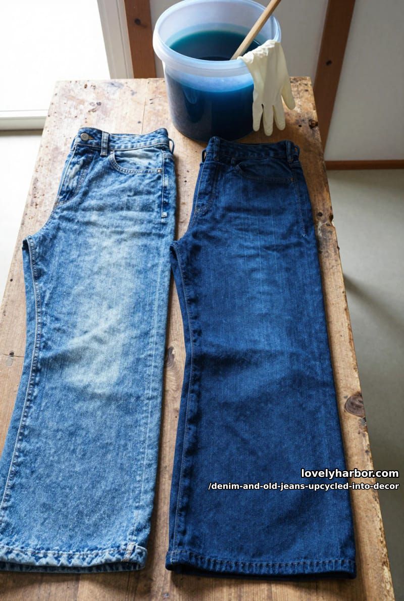 an arched, japandi-style room divider overdyed to a moody indigo 1