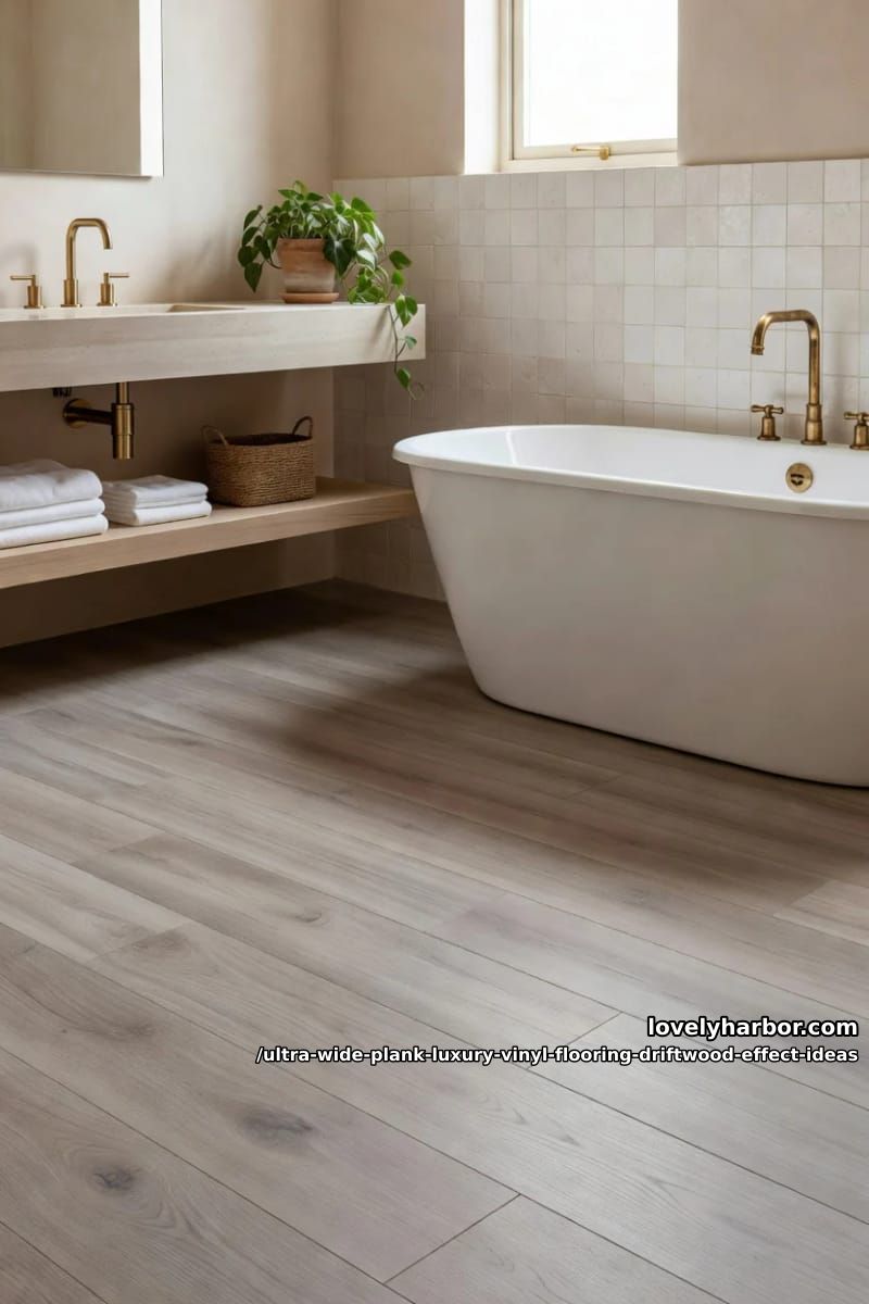 Wide Plank Driftwood LVP: 11 Design Ideas That Don't Read "Beach House" 17 bathrooms, where lvp earns its keep 1