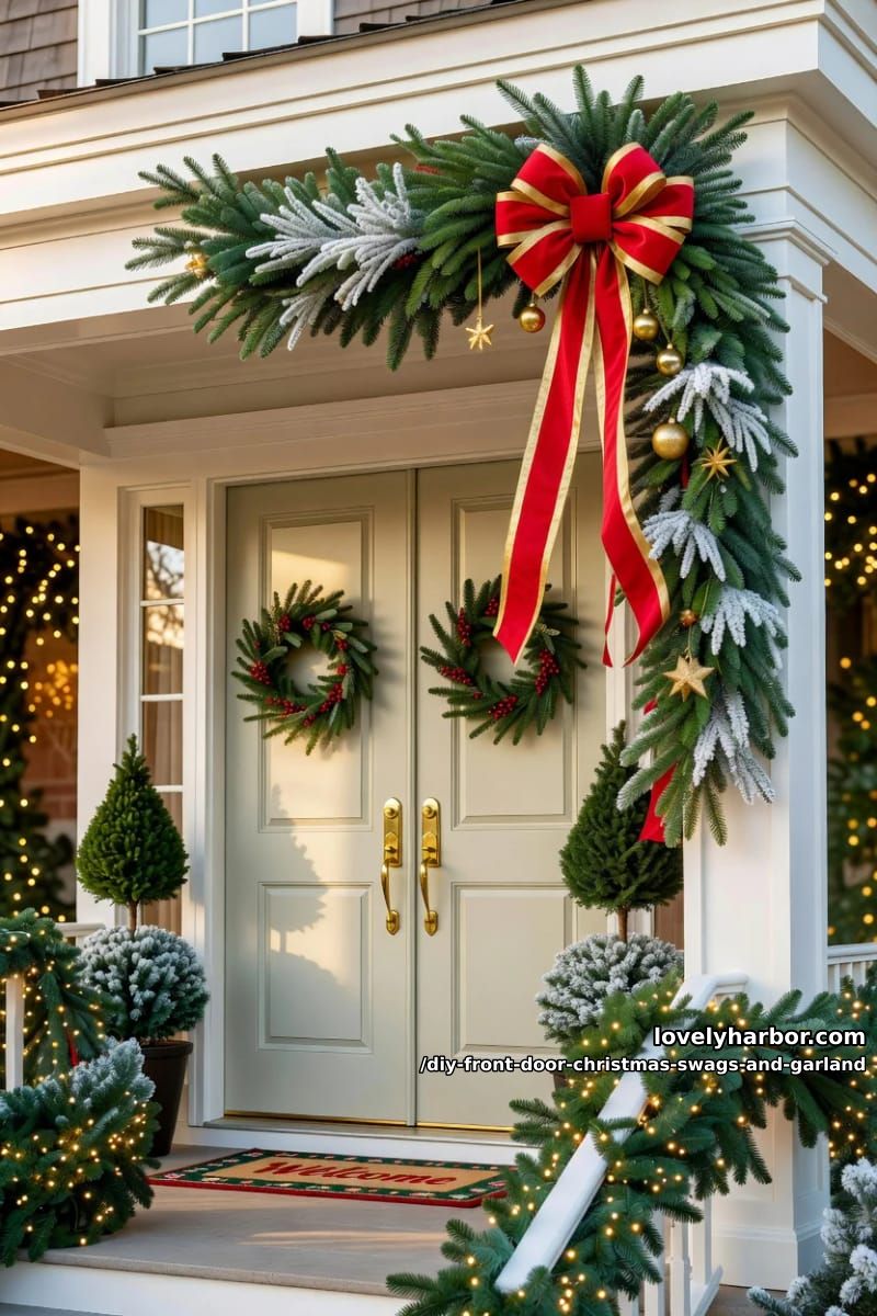 bend a corner swag for sidelights, double doors, and the top of an arch 1