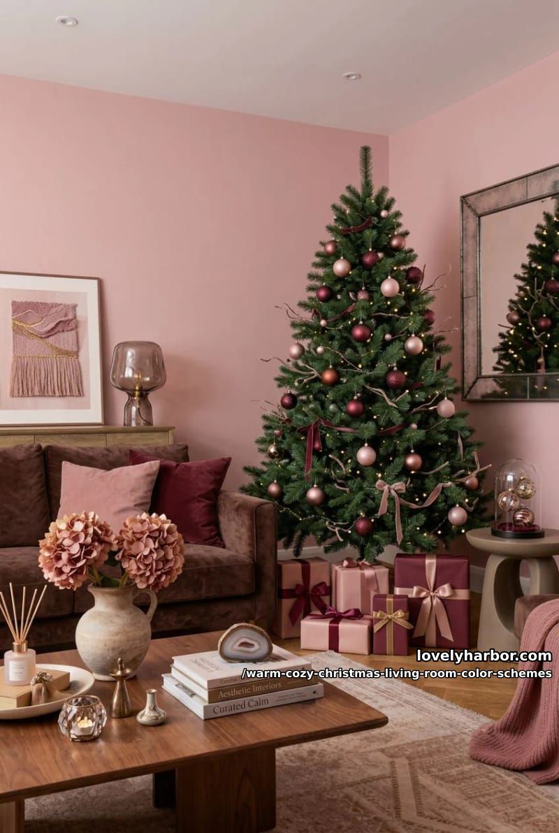 burgundy, dusty blush, and chocolate for something unexpected 1