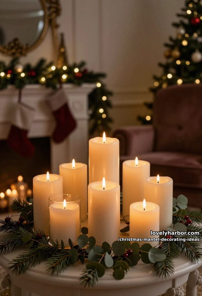cluster candles at three heights and skip the open flame near greenery 1