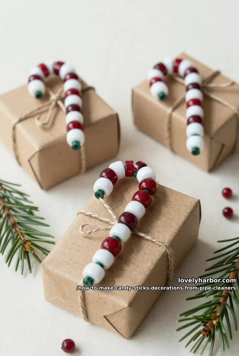 How to Make Beaded Candy Cane Decorations from Pipe Cleaners 11 color schemes and ways to use them 1