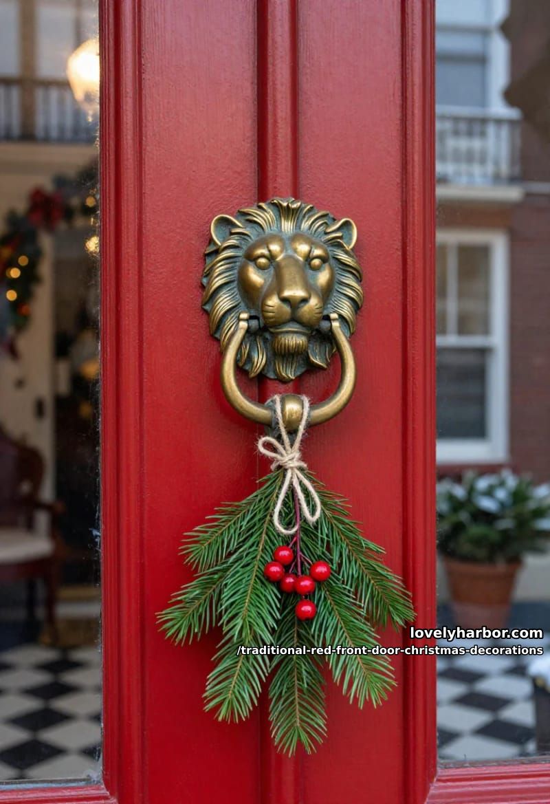 dress the door knocker (or add a monogram) with a single greenery sprig 1