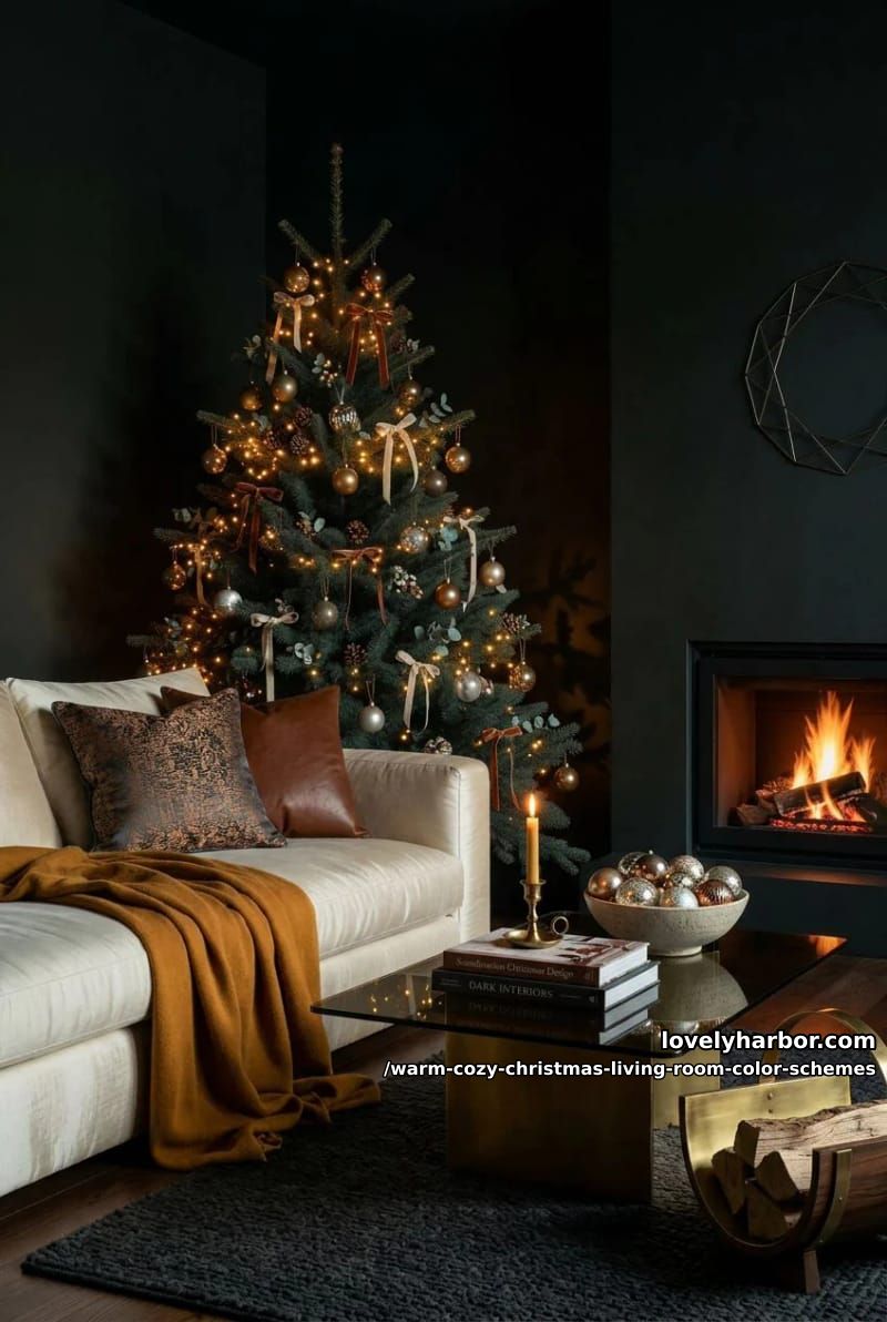 evergreen and amber for a modern family room glow 1
