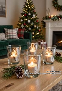 12 DIY Christmas Decorations Using Dollar Store Supplies That Don't Read Cheap 1 faux mercury glass votives from dollar store jars 3