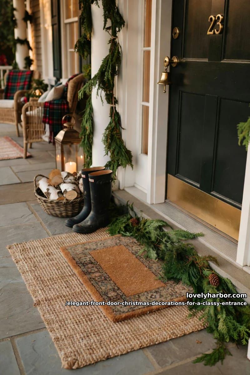 finish the threshold with a layered doormat and brass 1